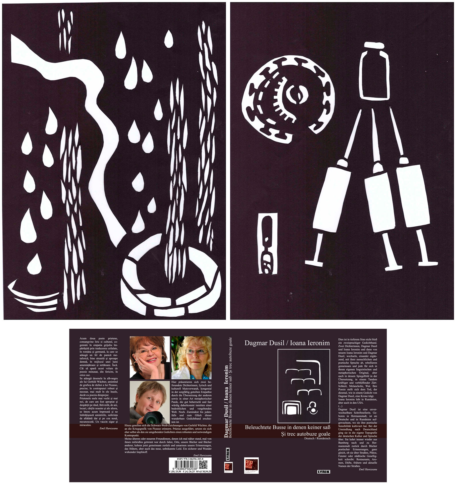 Beleuchtete Busse in denen keiner saß