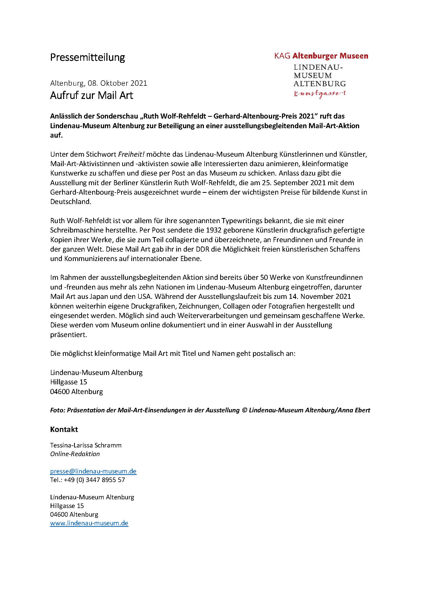 20211008 Aufruf zur Mail Art text