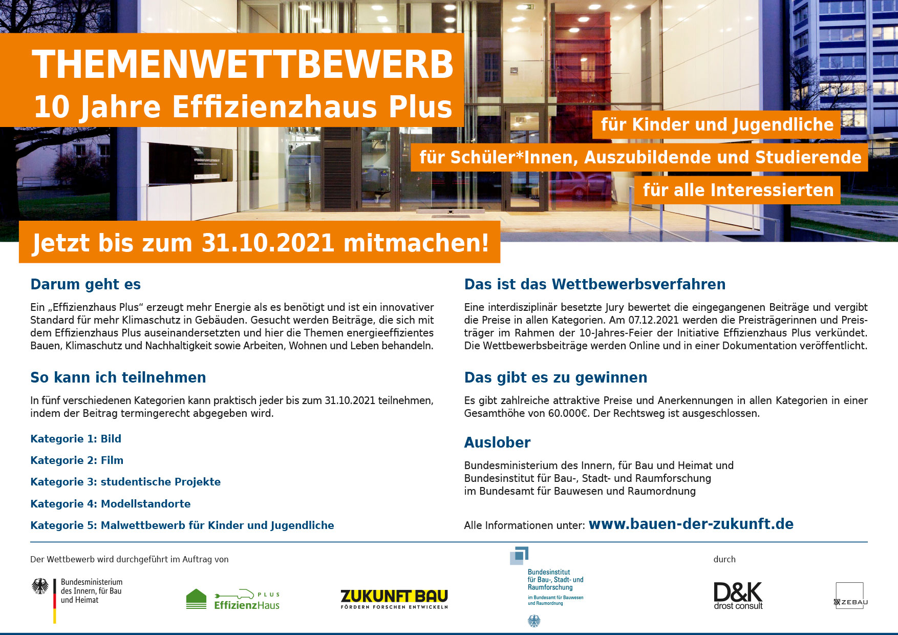 Wettbewerbsaufruf - 10 Jahre Effizienzhaus Plus